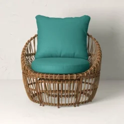 Topanga Club Chair With Ottoman - Blue/Brown - Opalhouse™ Designed With Jungalow™ -Opalhouse Furniture Sales Store GUEST 57174ce6 b0ee 4e8d 9b5e 59abdb5c543f