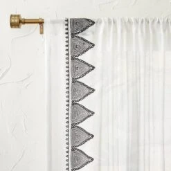 1pc Light Filtering Diamond Border Window Curtain Panel White - Opalhouse™ Designed With Jungalow™ -Opalhouse Furniture Sales Store GUEST 7192bb6b 2dca 4ad8 a530 ba36b505b13d