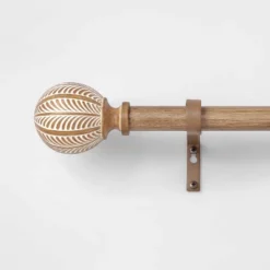 Carved Light Woodtone Ball Curtain Rod Natural - Opalhouse™ -Opalhouse Furniture Sales Store GUEST 7e070734 076e 44dc 94e6 de22767e0af4