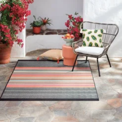 5' X 7' Outdoor Rug Multi Stripe Global Pink - Opalhouse™ -Opalhouse Furniture Sales Store GUEST 849a4c76 29c9 486c a953 a03150bdac10