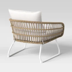 Southport Outdoor Patio Chair With Metal Legs, Club Chair Natural/White - Opalhouse™ -Opalhouse Furniture Sales Store GUEST 85f574ff c7e7 4d01 b943 e6500f46c5aa