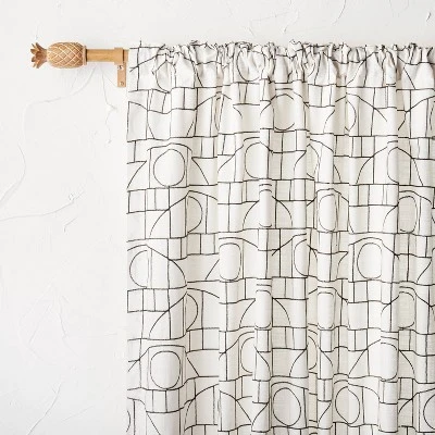 1pc Light Filtering Embroidery Bridges Window Curtain Panel White - Opalhouse™ Designed With Jungalow™ 1 1pc Light Filtering Embroidery Bridges Window Curtain Panel White - Opalhouse™ Designed With Jungalow™