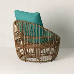 Topanga Club Chair With Ottoman - Blue/Brown - Opalhouse™ Designed With Jungalow™ -Opalhouse Furniture Sales Store GUEST db6f5d67 275a 4bfa 9fae 3ff68f41b8d1